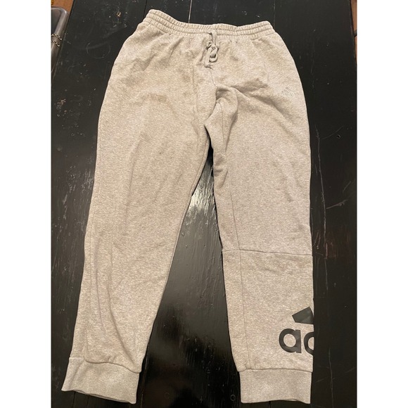 adidas Pants - Adidas Women Gray Jogger Sweatpants Big Logo Drawstring Waist Casual Athletic